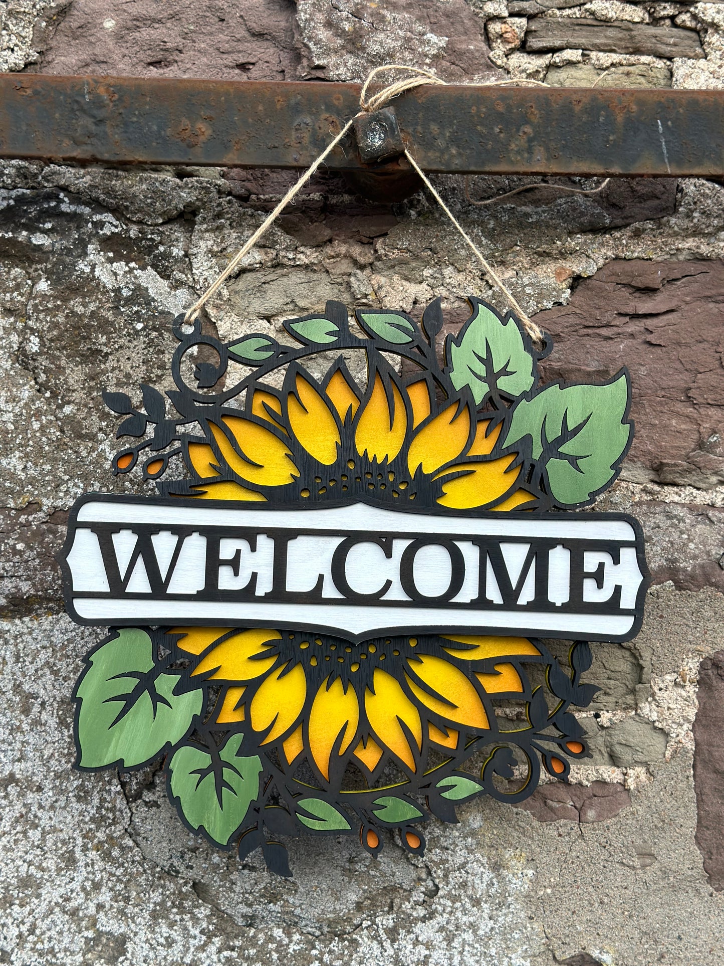 Natural Sunflower Wooden Sign