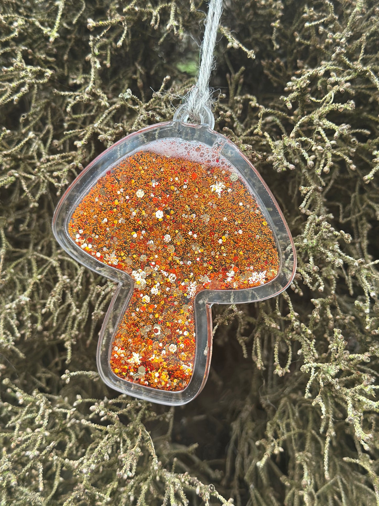 Acrylic Mushroom Snowglobe Ornament
