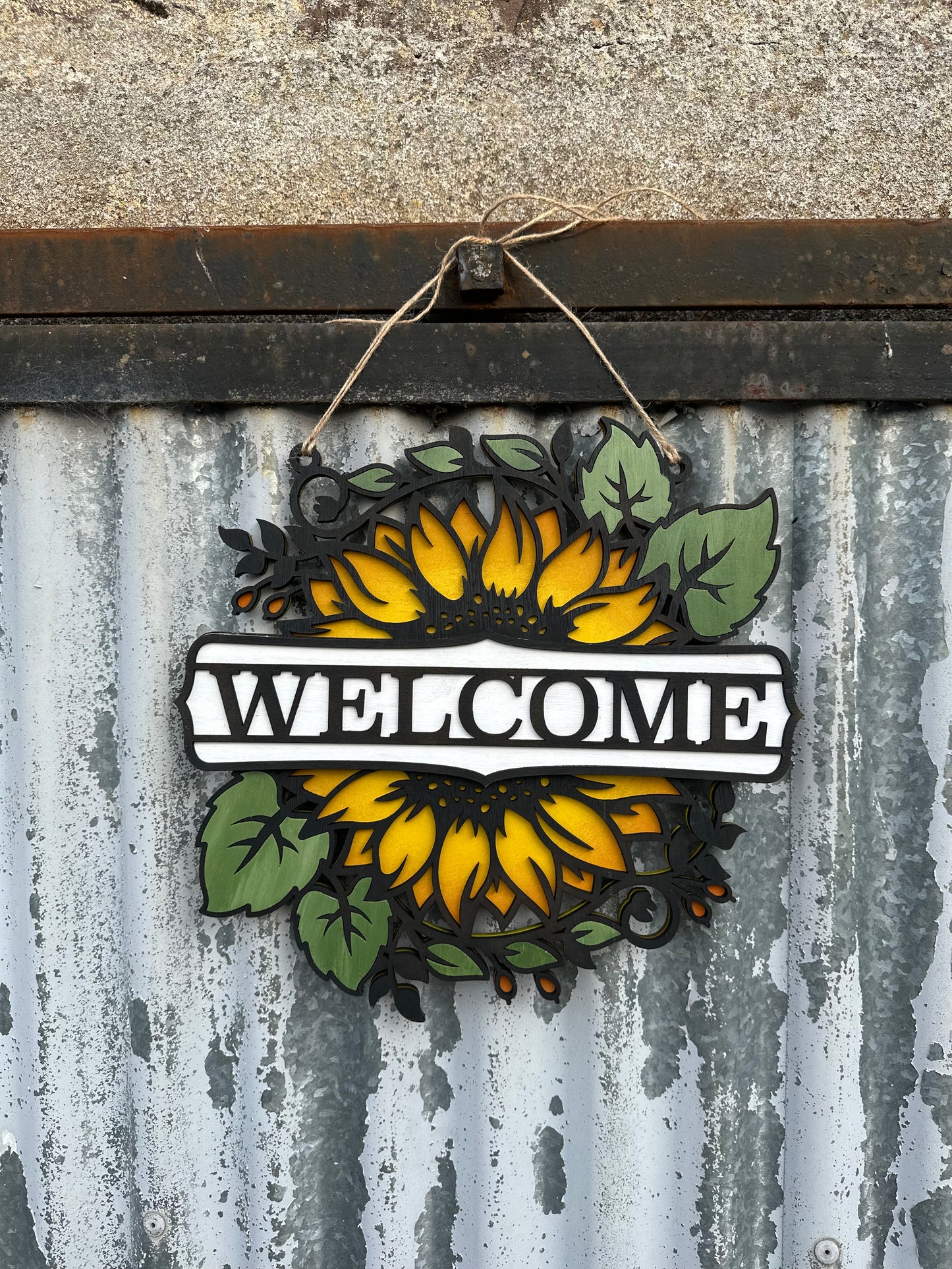 Natural Sunflower Wooden Sign