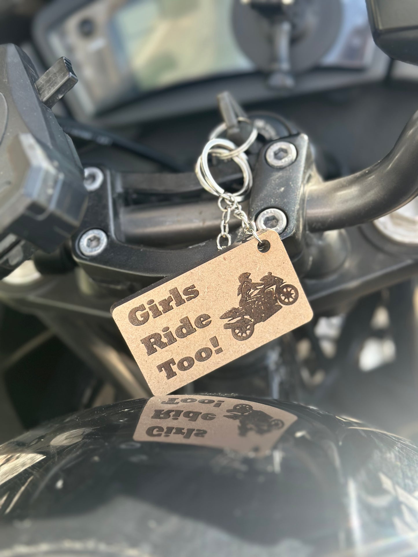Girls Ride Too Keyring - Keychain