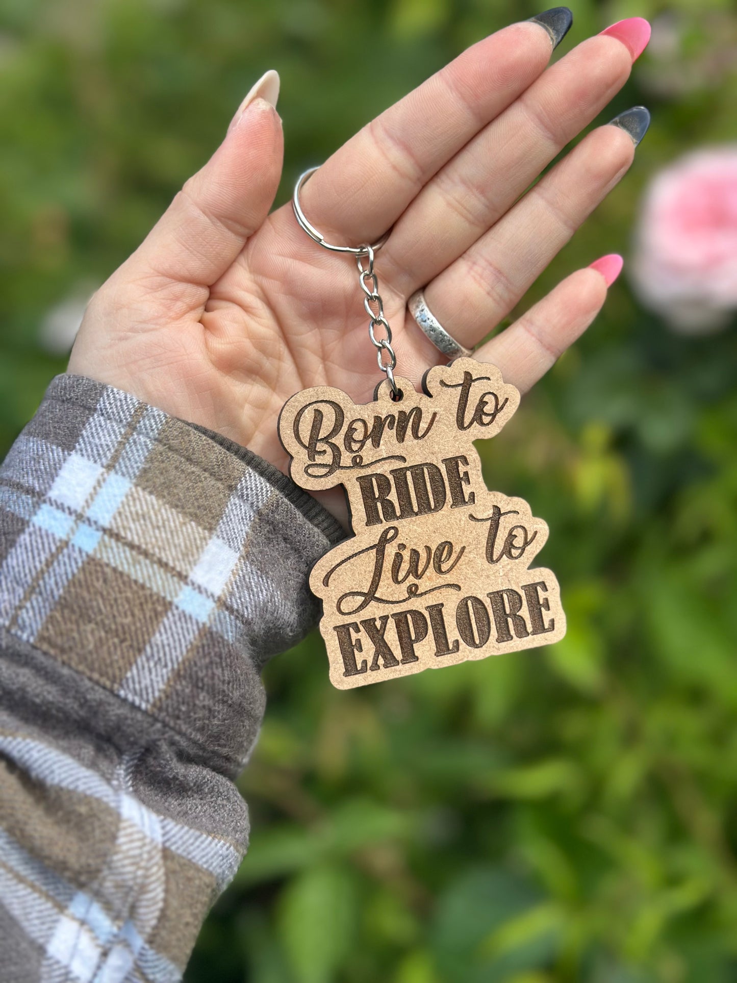 Born to RIDE. Live to EXPLORE Keyring