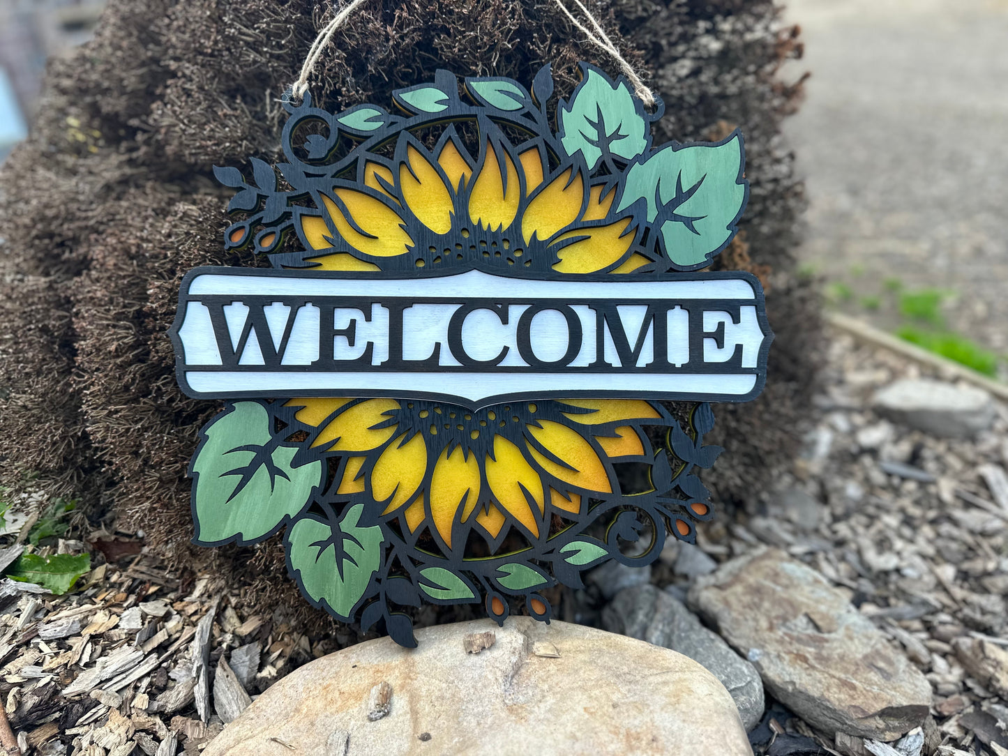 Natural Sunflower Wooden Sign