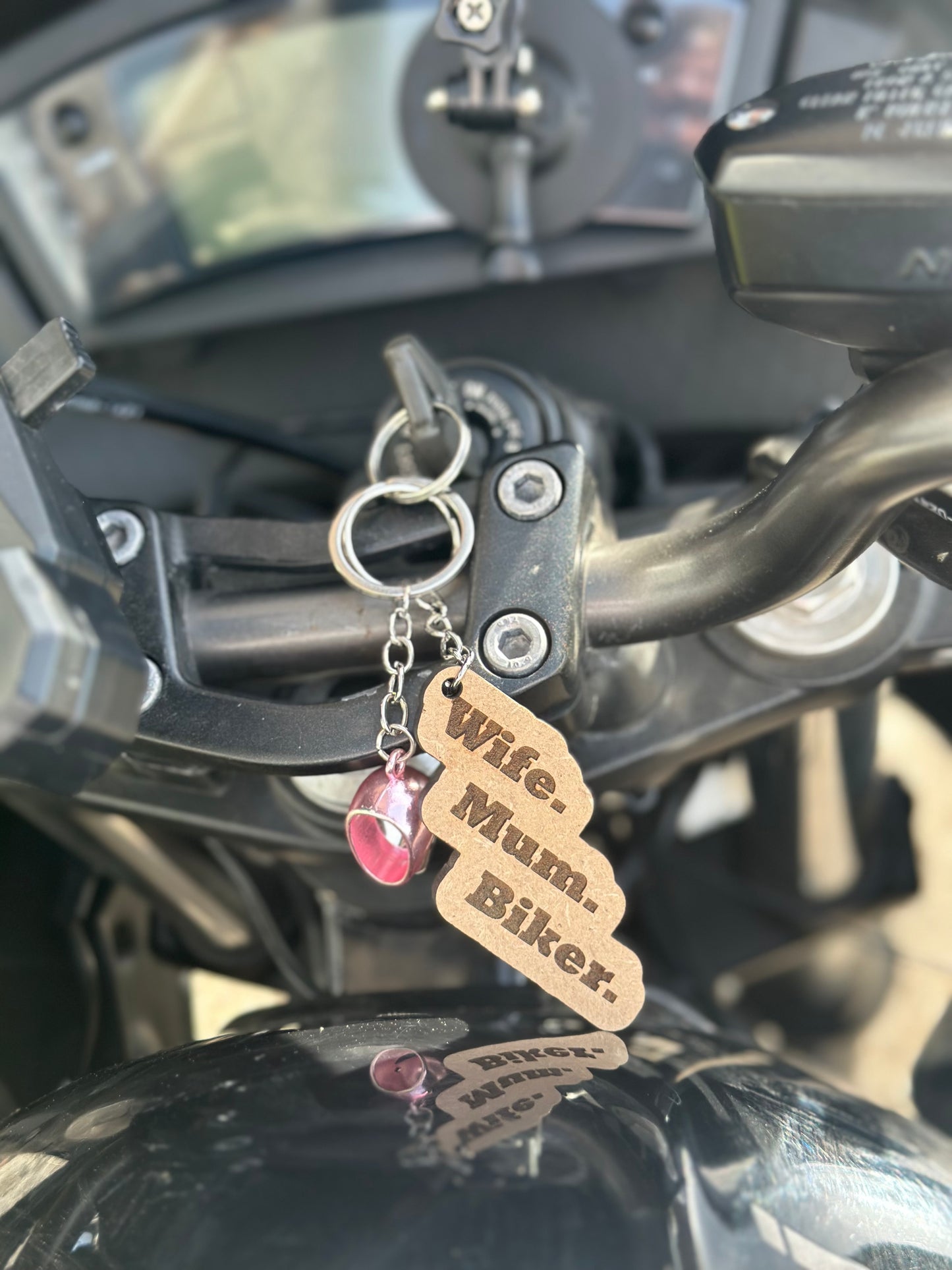 Wife. Mum. Biker. Keychain - Keyring