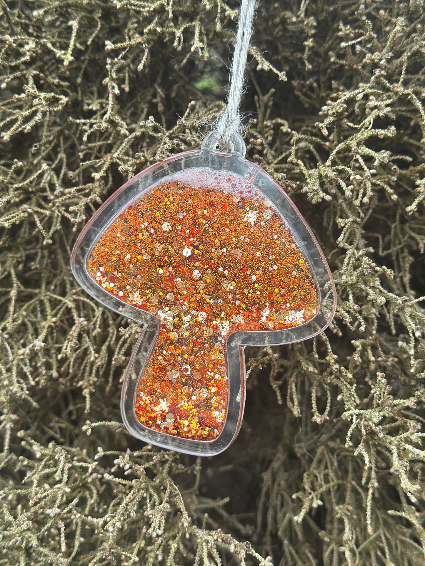 Acrylic Mushroom Snowglobe Ornament