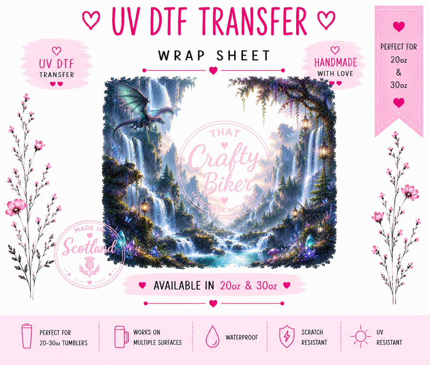 Waterfall Guardian UVDTF Tumbler Wrap