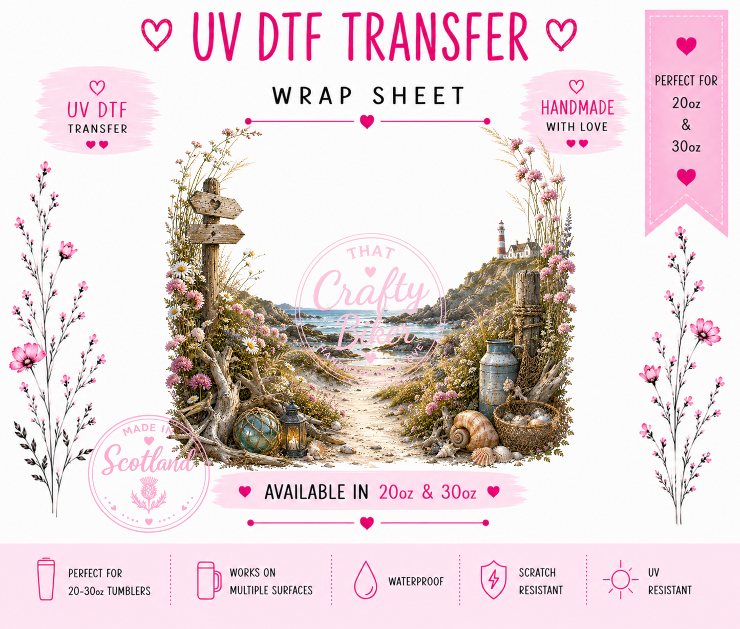Beach Therapy UVDTF Tumbler Wrap