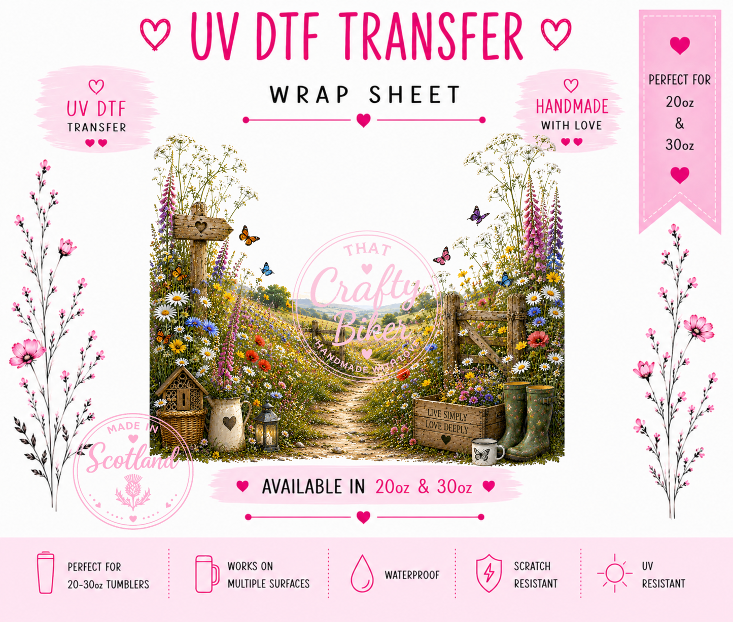 Live Simply Love Deeply UVDTF Tumbler Wrap