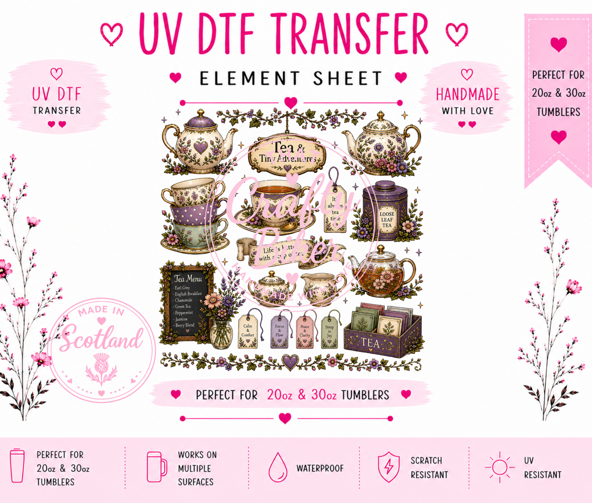 Tea Adventures UVDTF Element Sheet