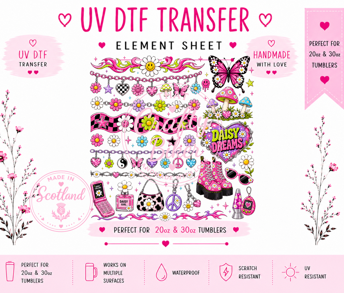 Daisy Dreams UVDTF Element Sheet