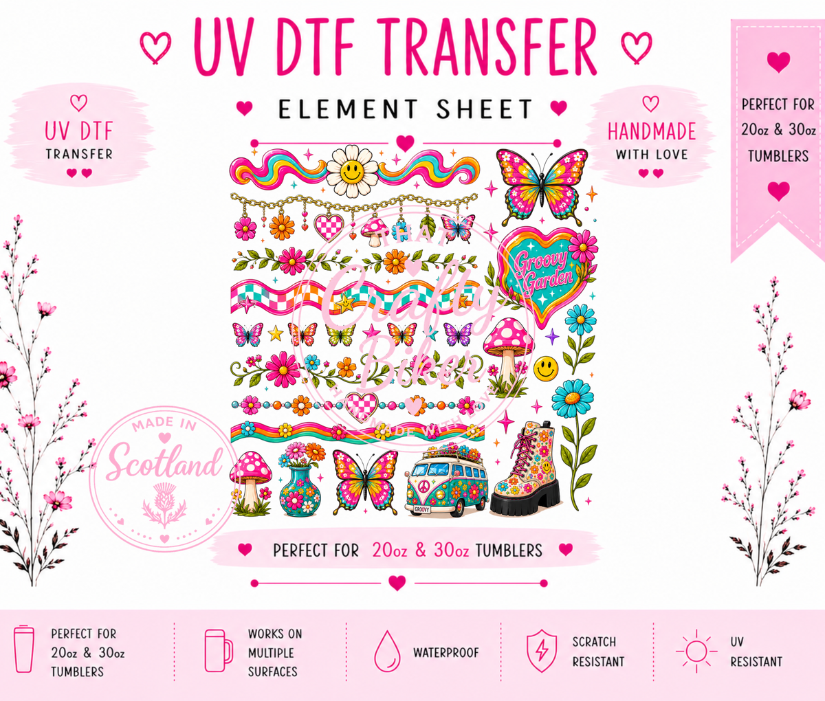 Groovy Garden UVDTF Element Sheet