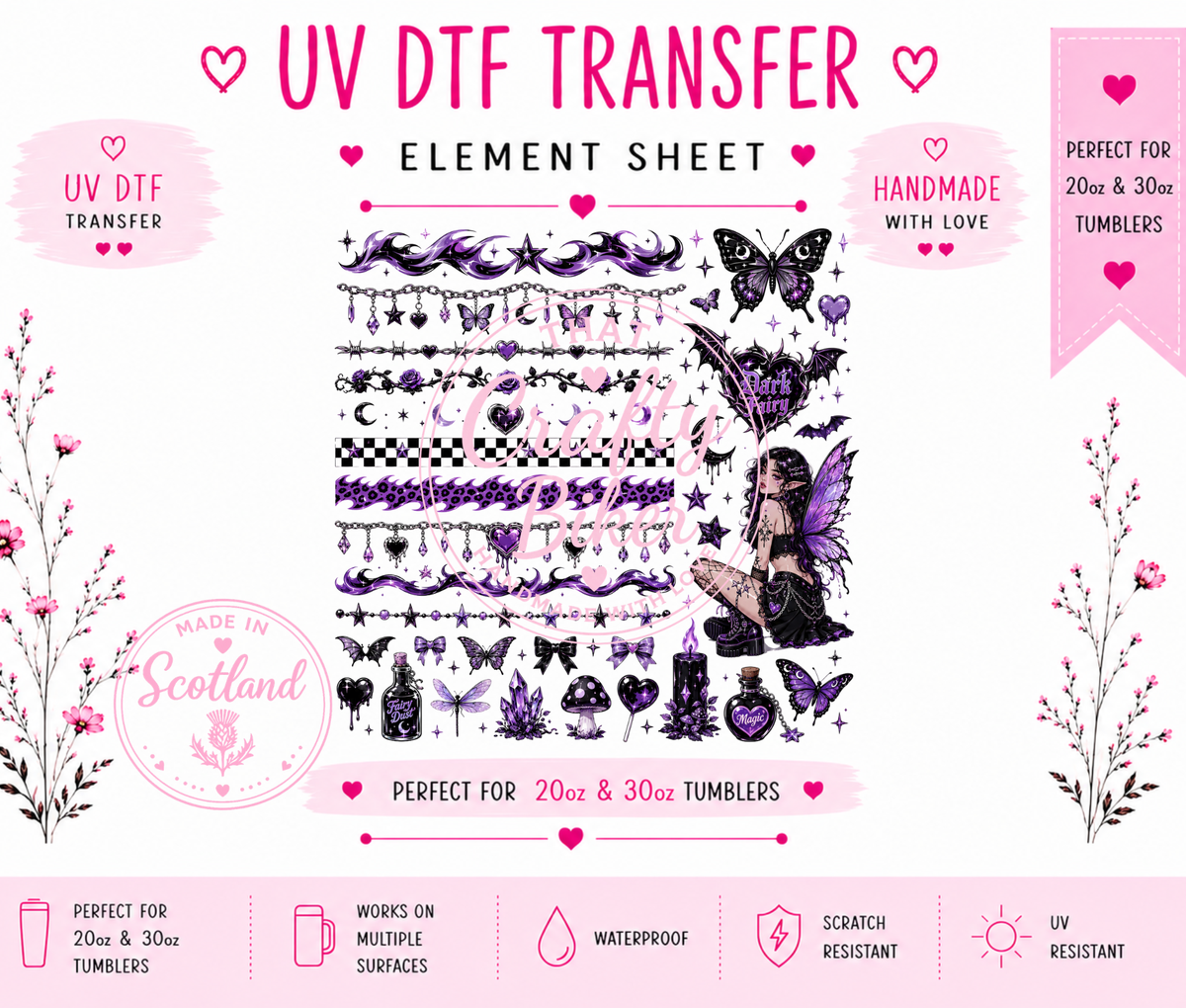 Dark Fairy UVDTF Element Sheet