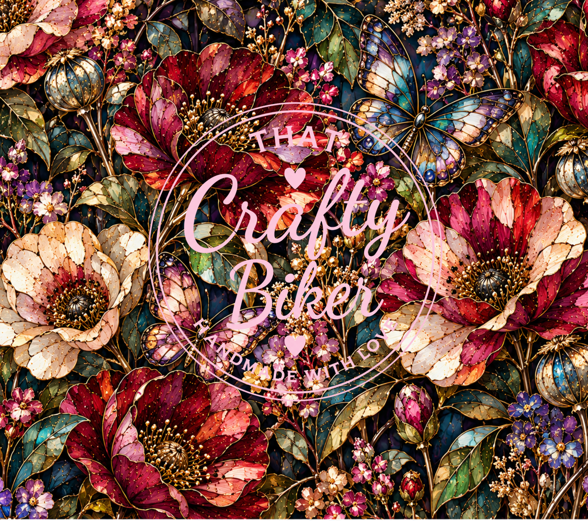 Stained Glass Botanical Printed Vinyl