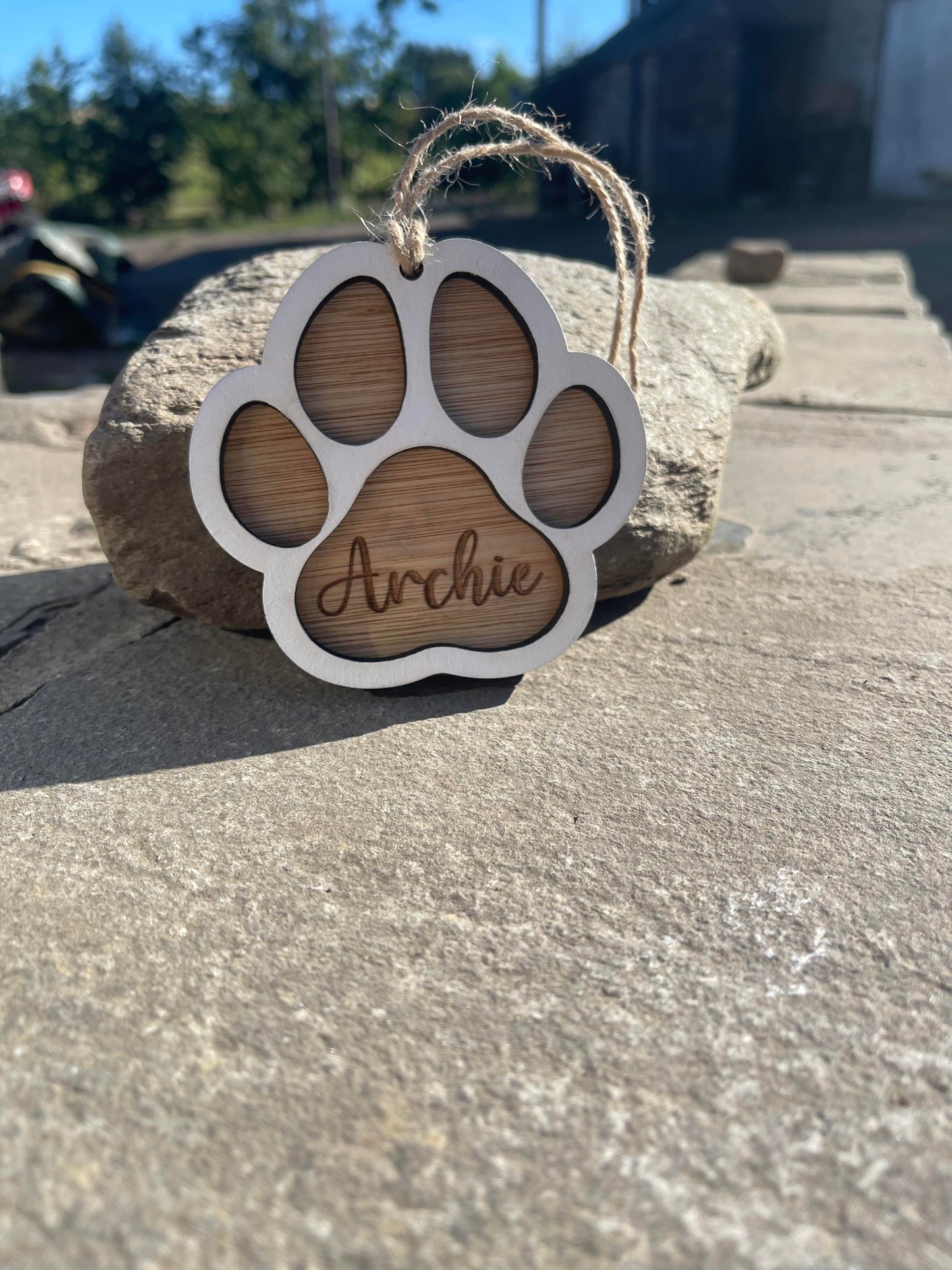 Custom Dog Paw Bauble Wall Hanging