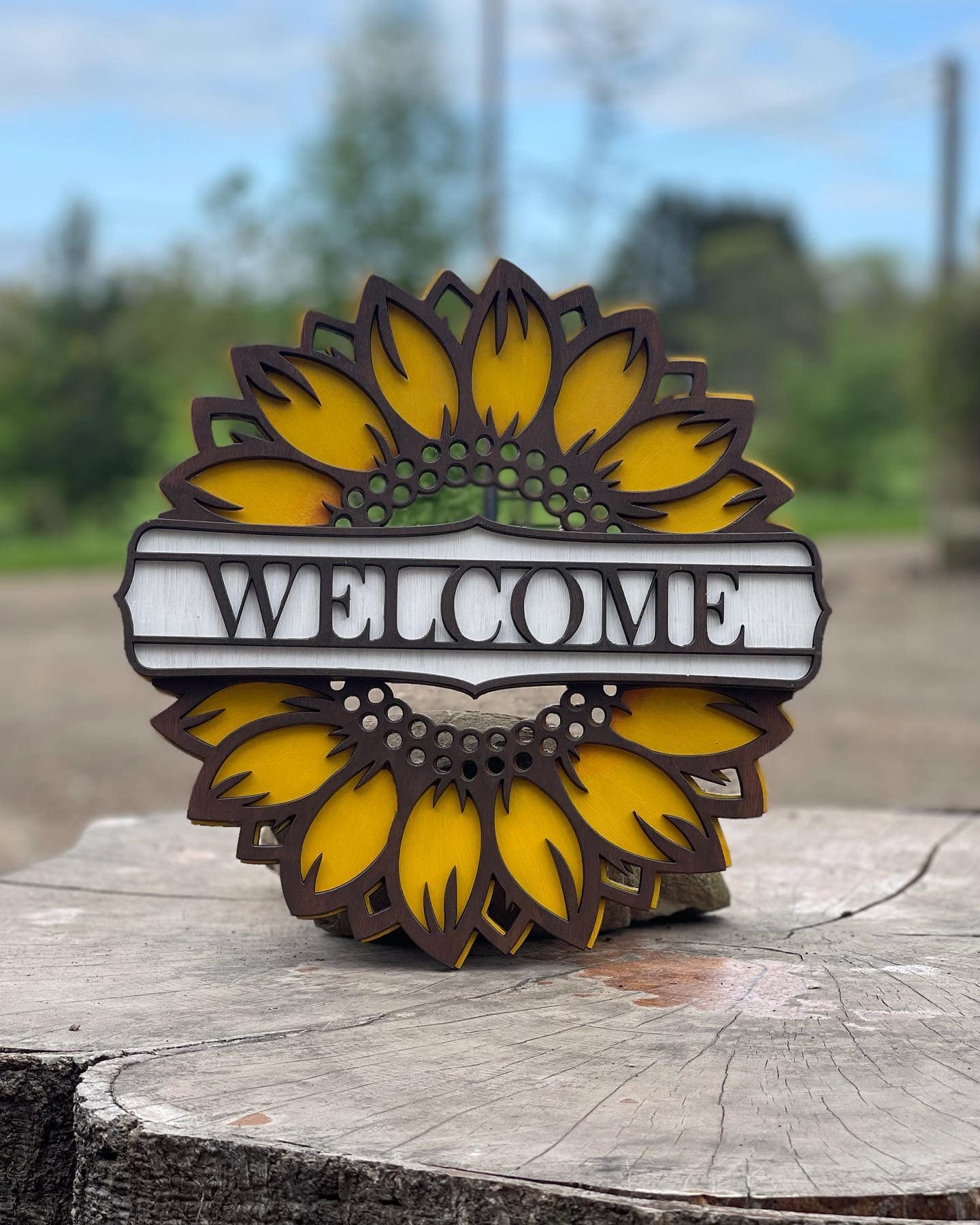 Sunflower Welcome Sign 30cm