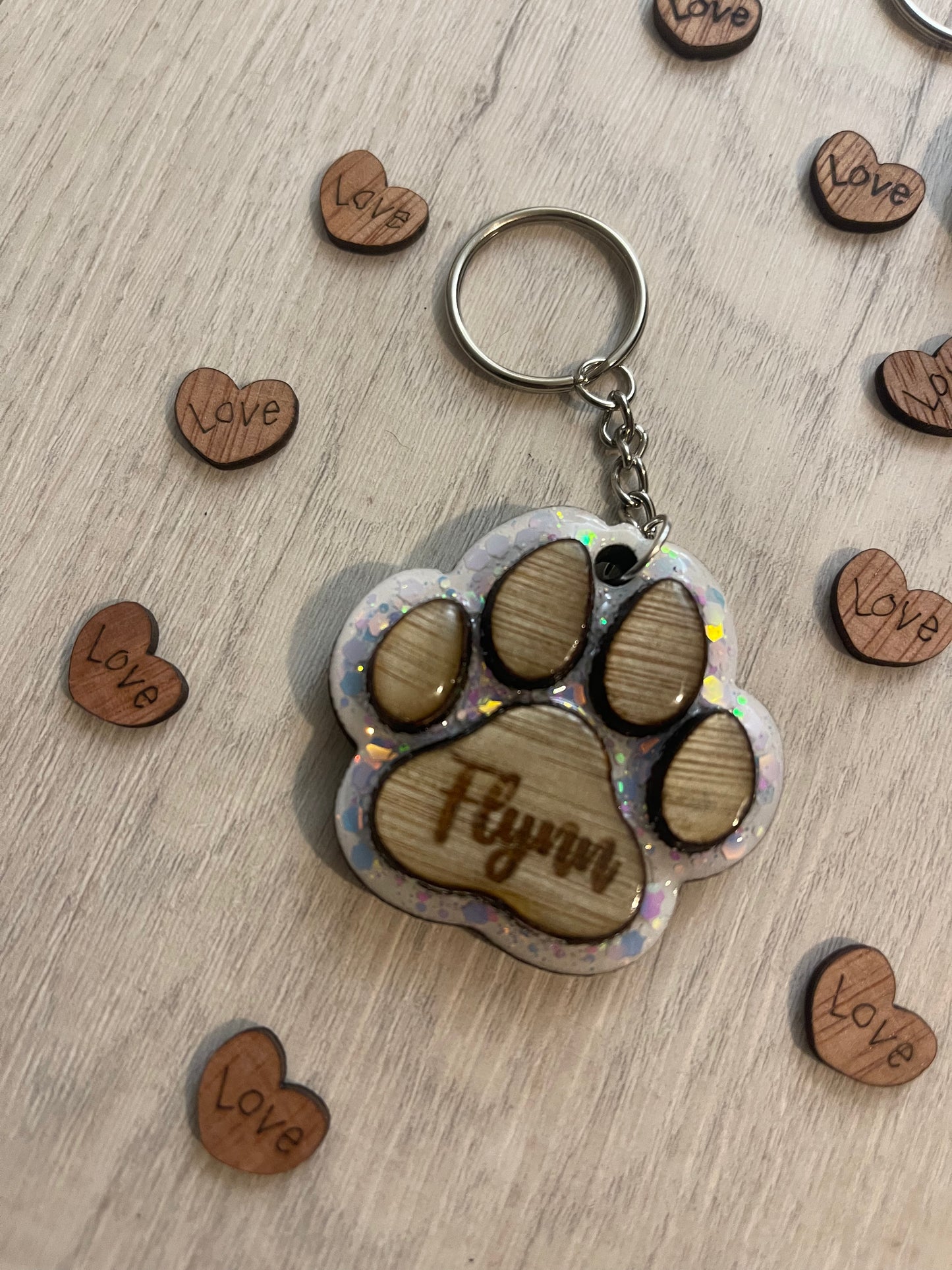Glitter Paw Keyring
