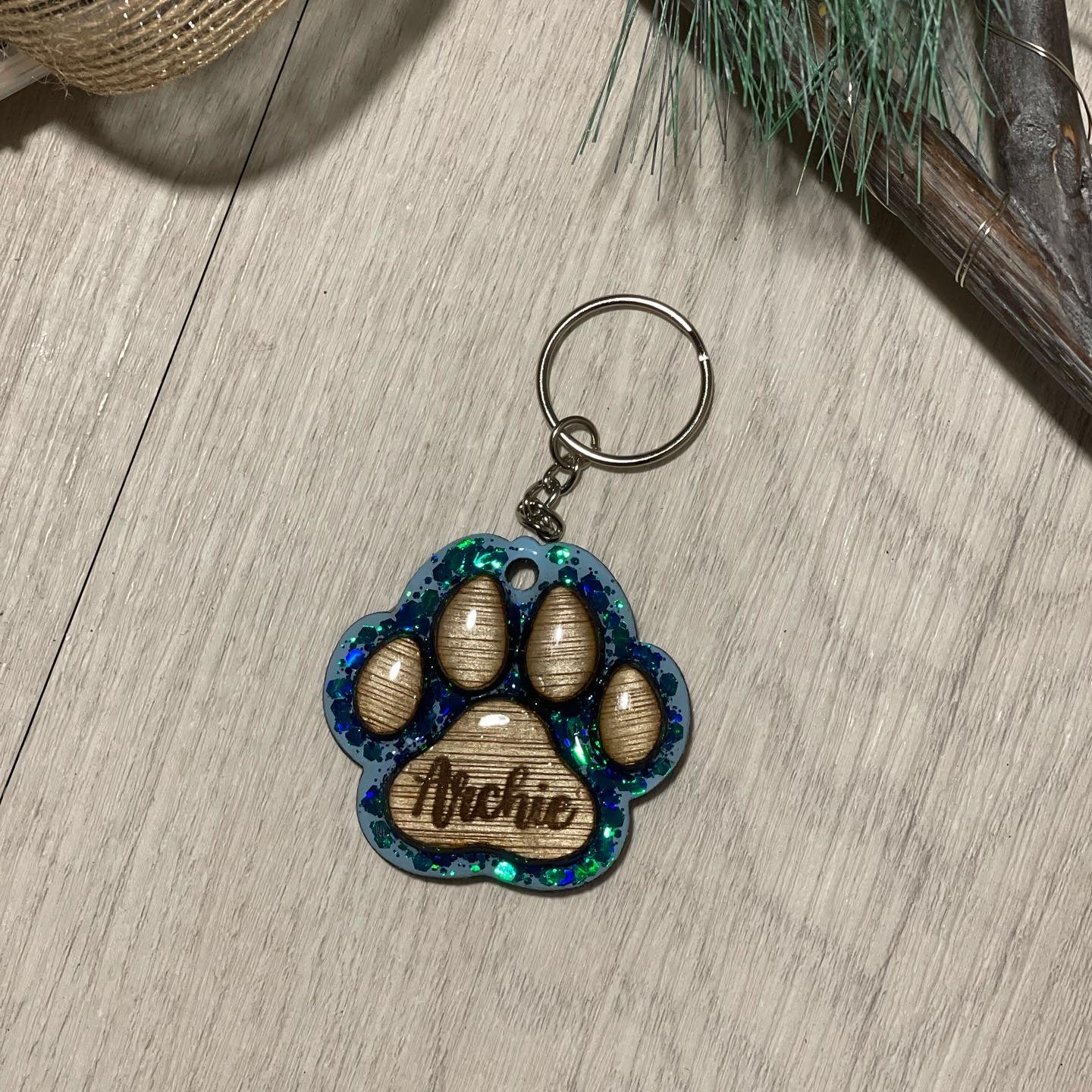 Glitter Paw Keyring