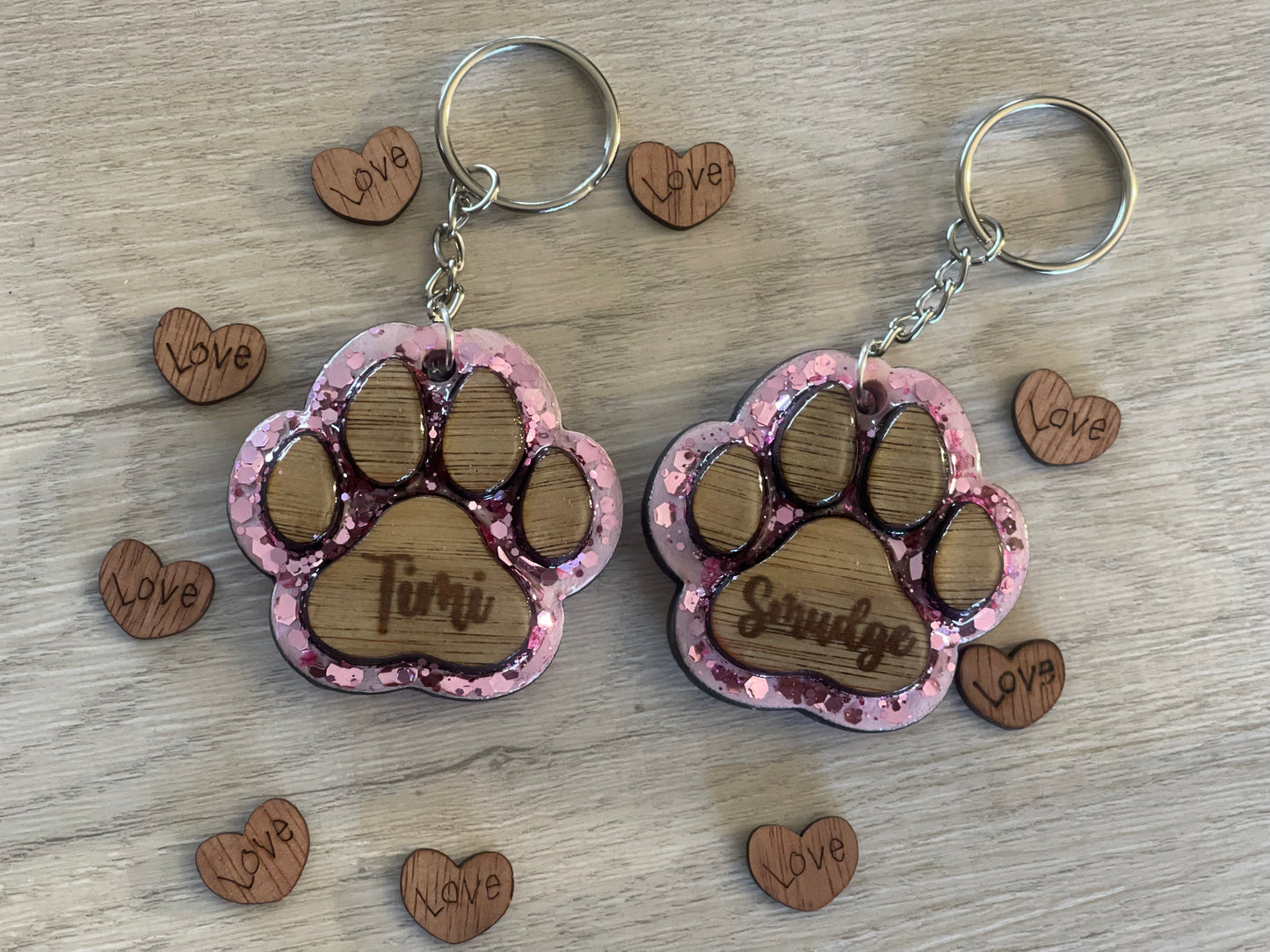 Glitter Paw Keyring