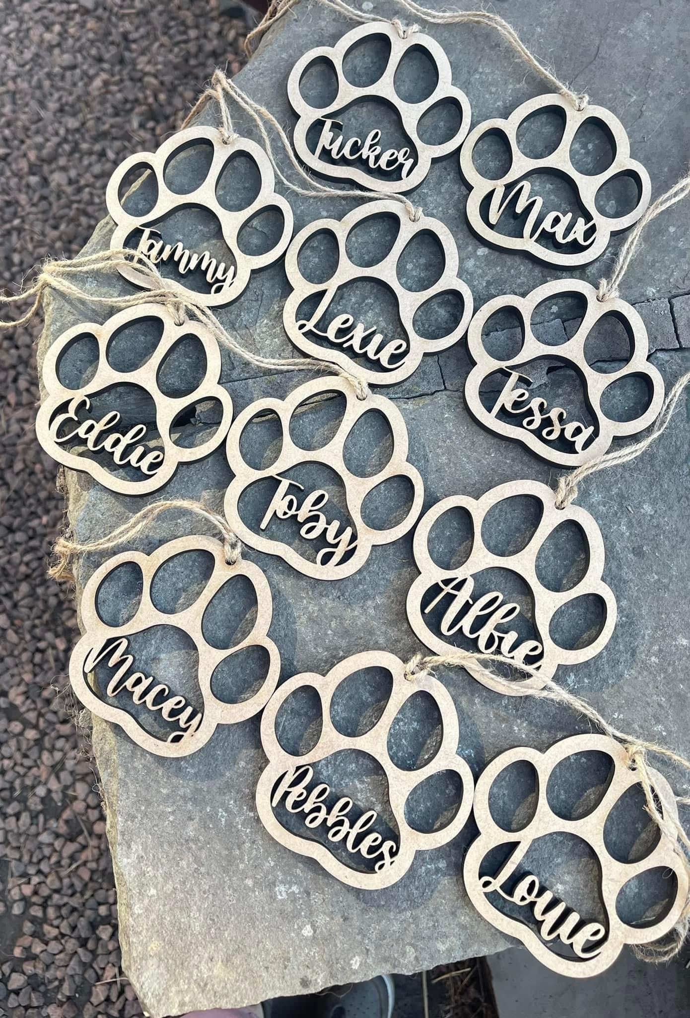 Dog Paw Bauble Wall Hanging