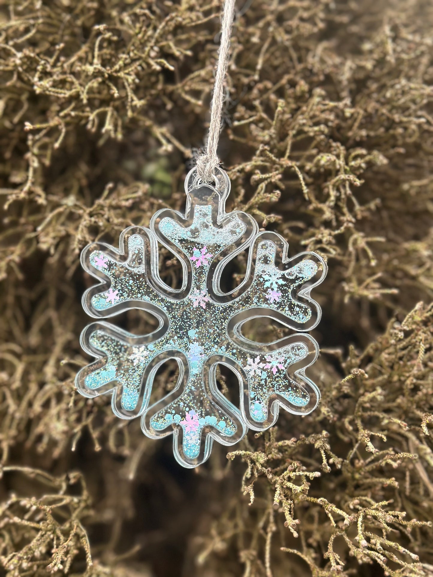Acrylic Snowflake Snowglobe Ornament