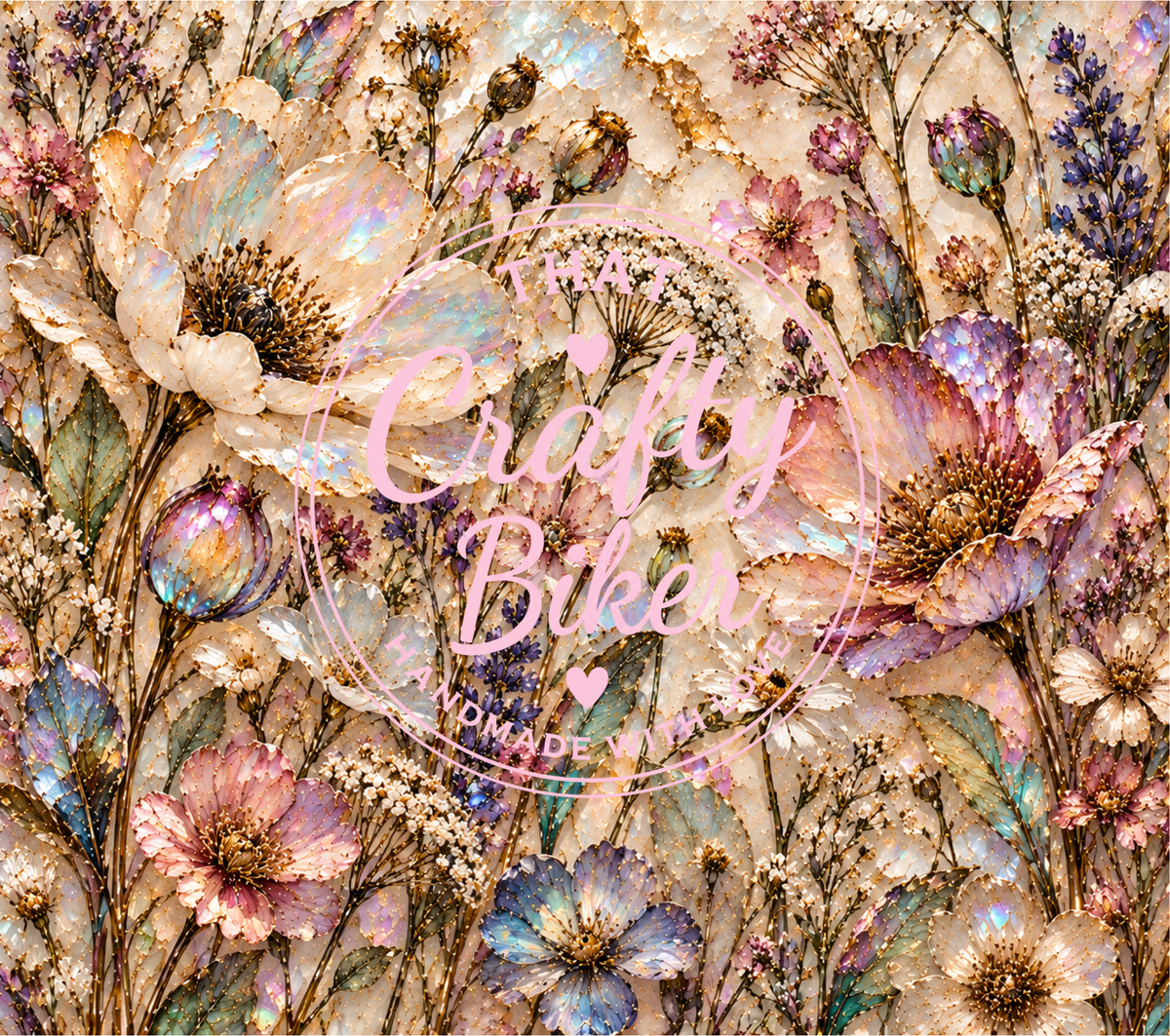 Opal Flowers Stained Glass Printed Vinyl