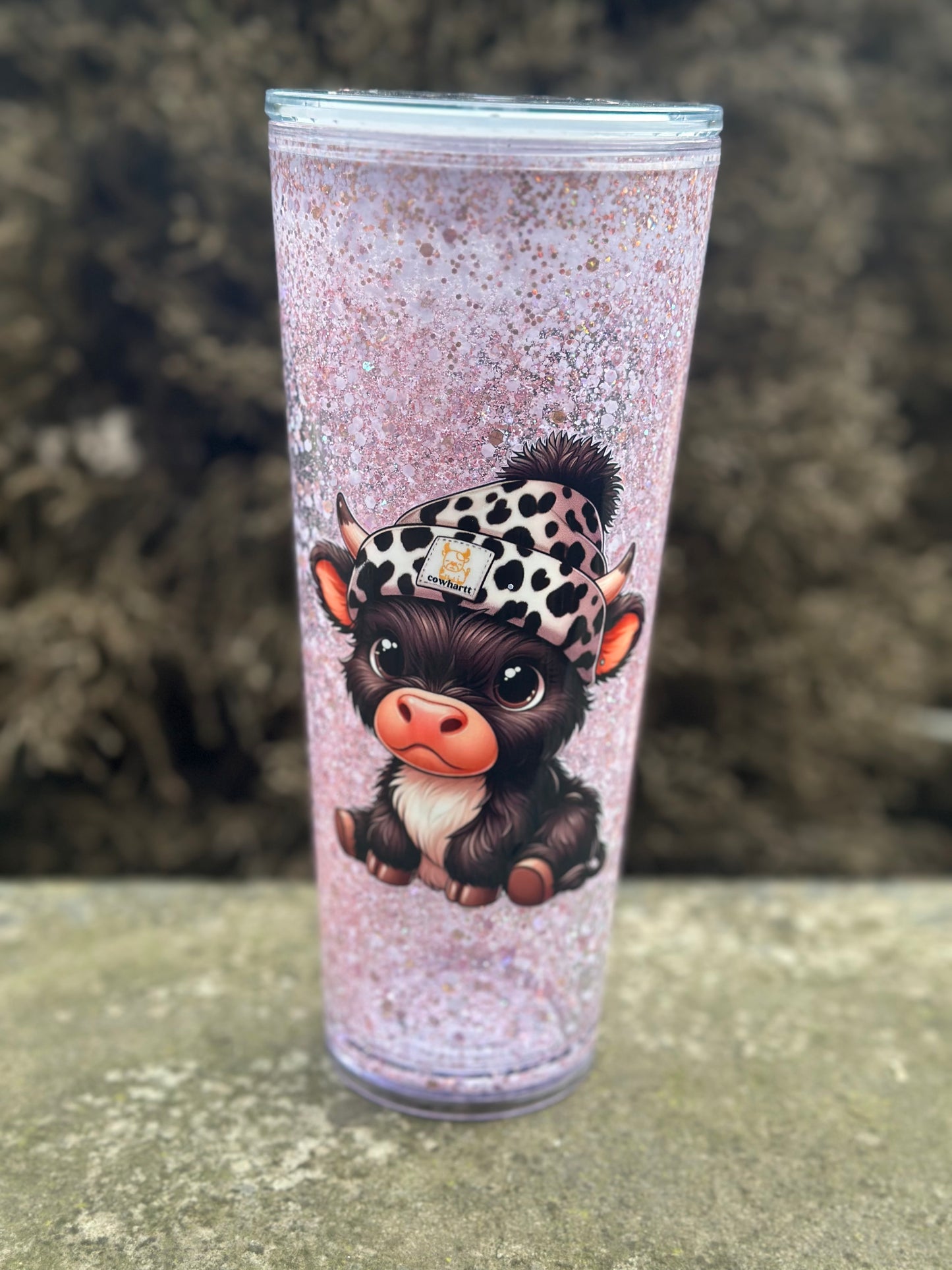 Cowharrt Baby Highland Cow Snowglobe Tumbler 24oz