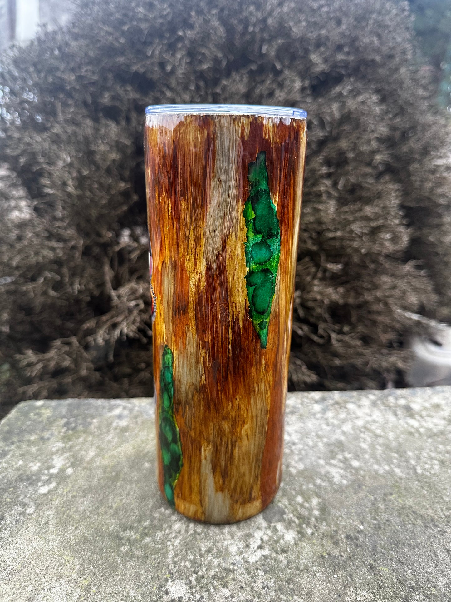 Highland Cow “Pickle Off Karen” Wood Grain Tumbler 20oz Skinny Cup