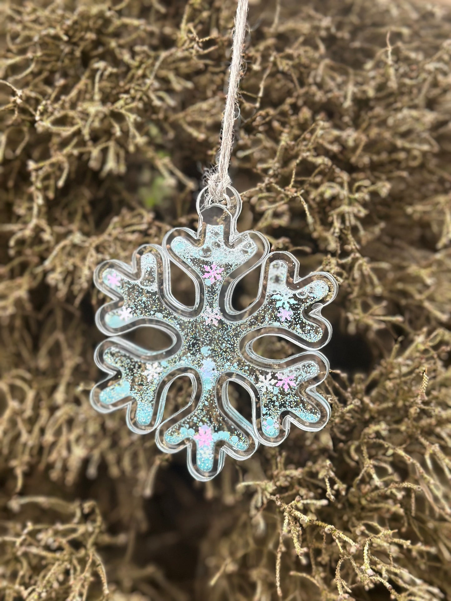 Acrylic Snowflake Snowglobe Ornament