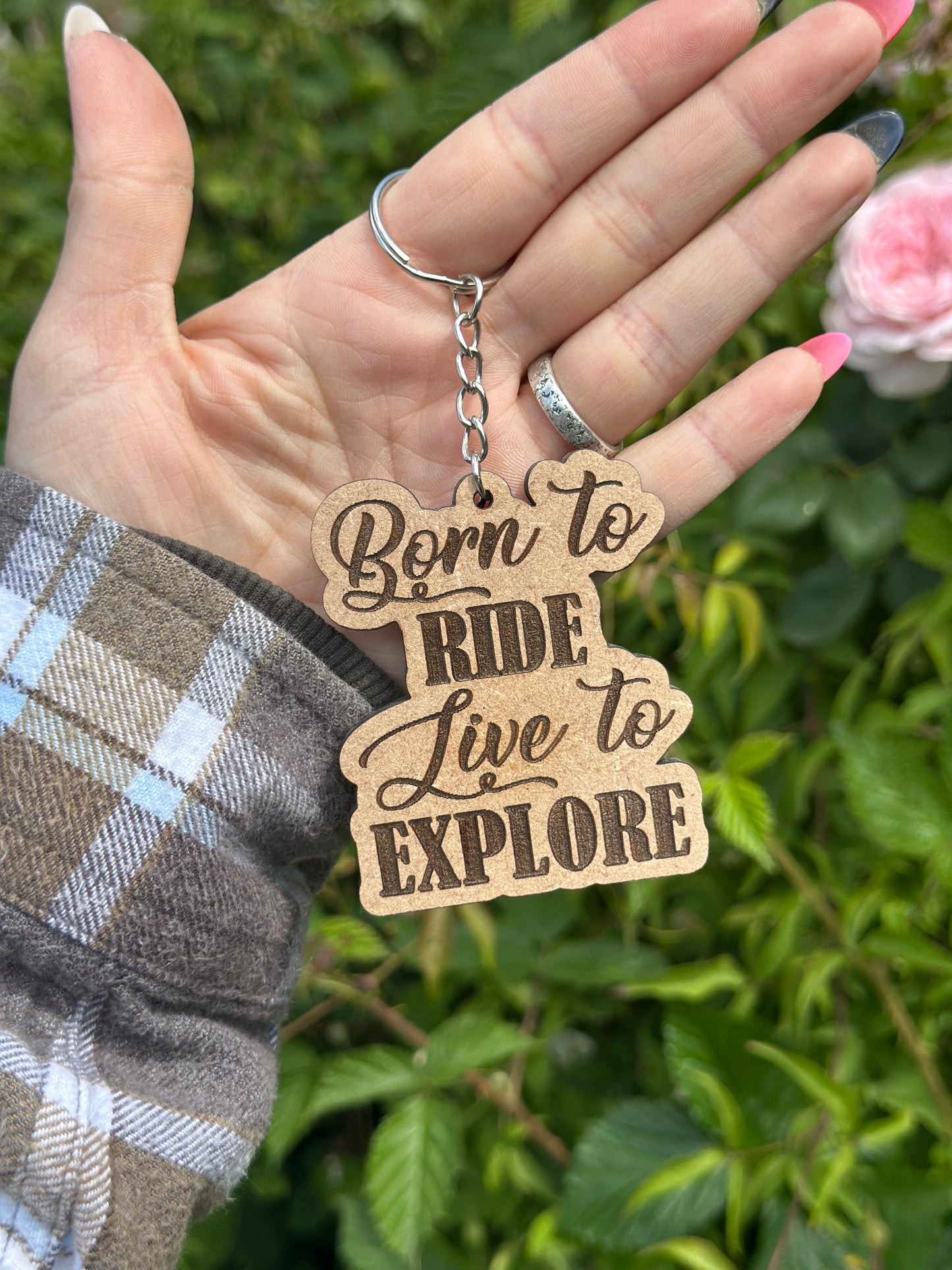 Born to RIDE. Live to EXPLORE Keyring