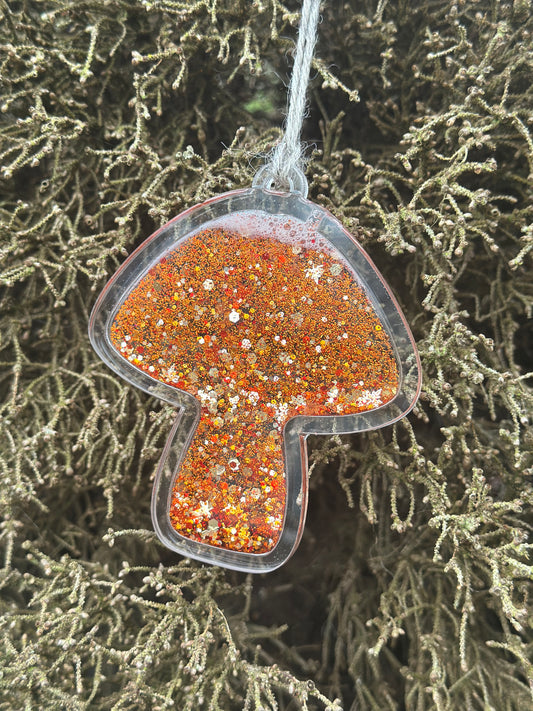 Acrylic Mushroom Snowglobe Ornament