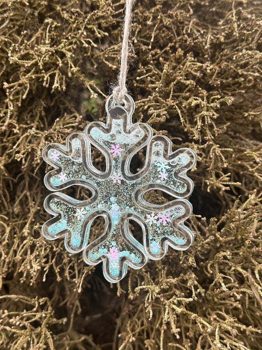 Acrylic Snowflake Snowglobe Ornament