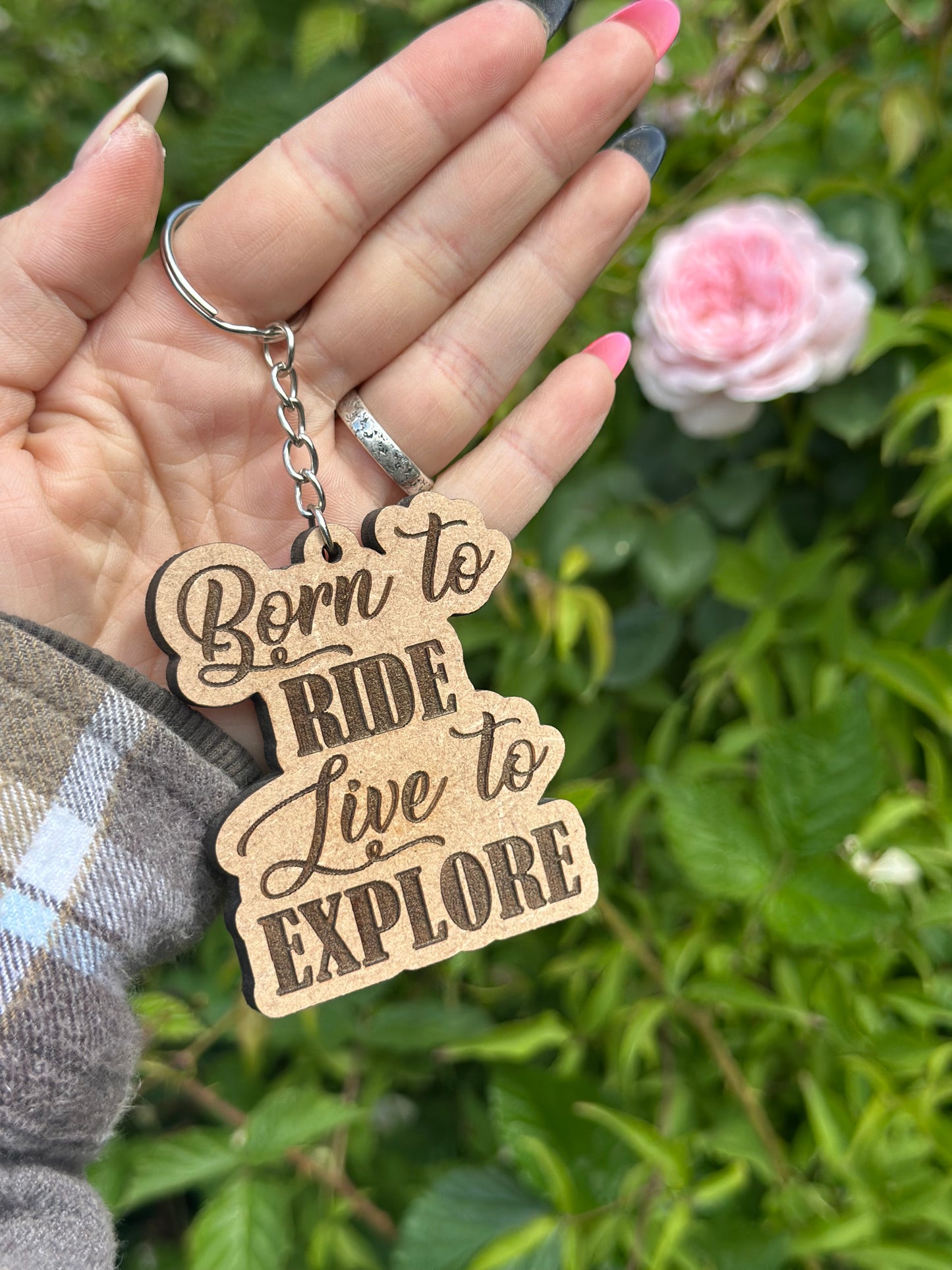 Born to RIDE. Live to EXPLORE Keyring