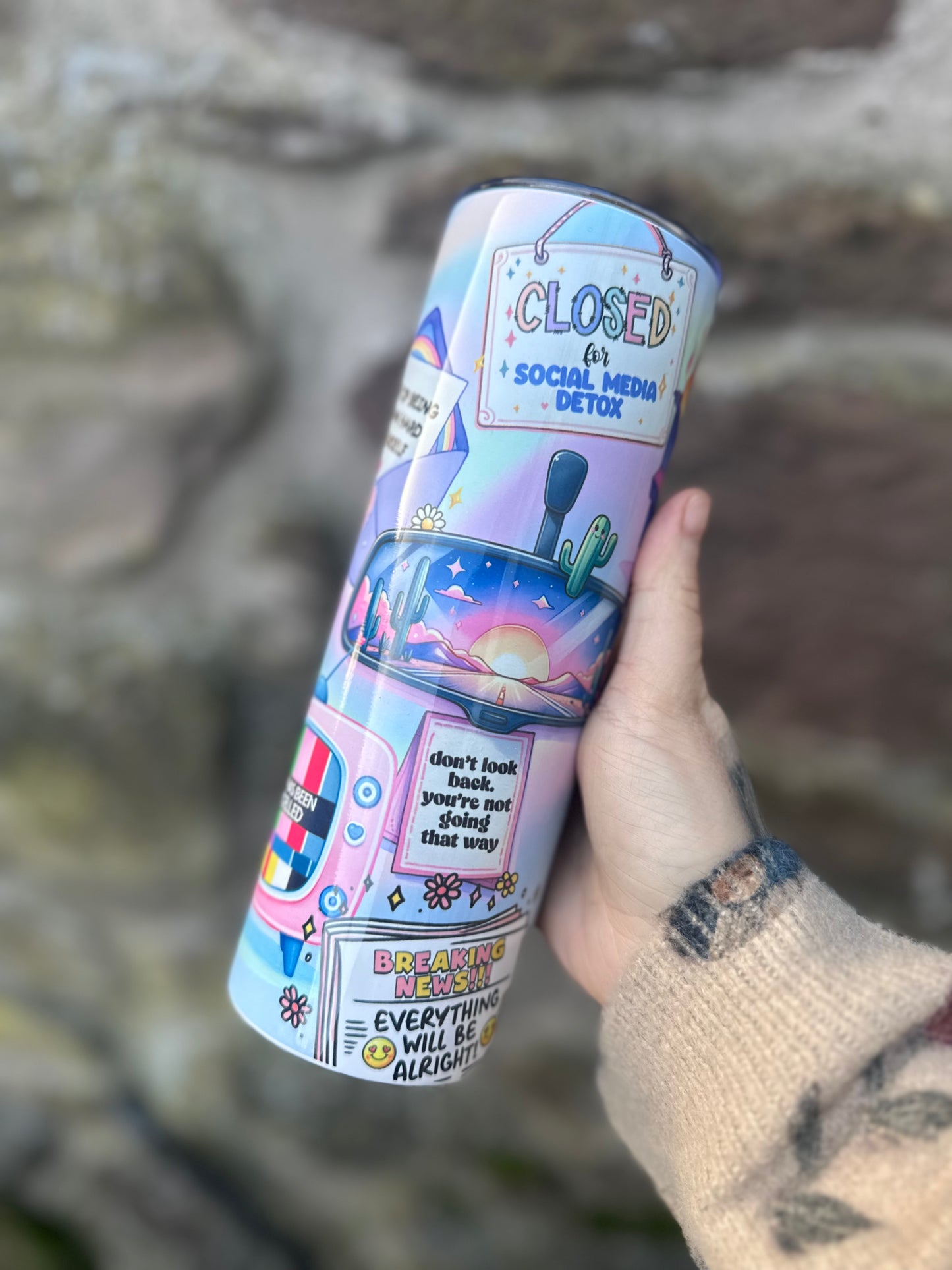 Chaotic Affirmations 20oz Tumbler, Funny Self-Care & Mental Health Quote Cup