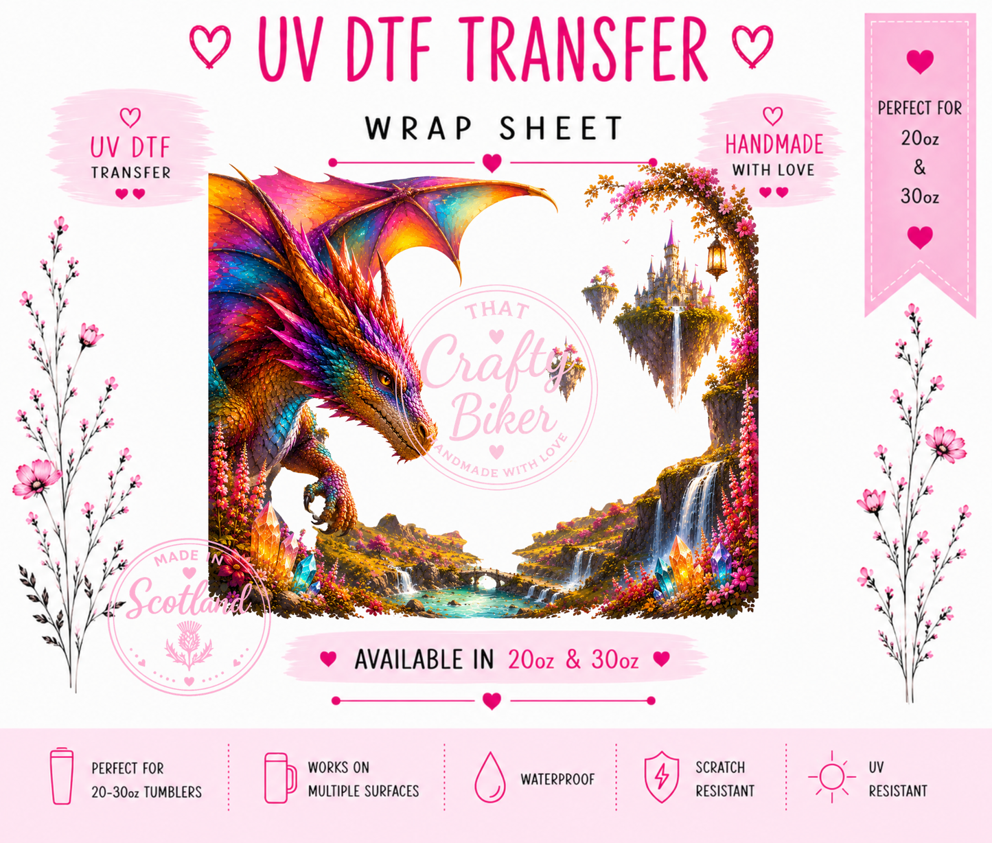 Sunny Days Dragon UVDTF Tumbler Wrap
