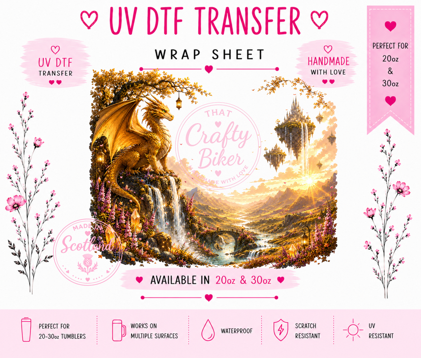 Autumn Hollow Dragon UVDTF Tumbler Wrap