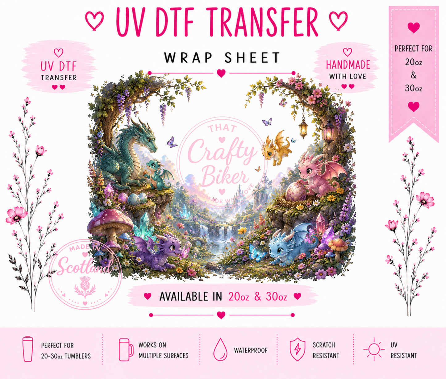 Dragon Nursery UVDTF Tumbler Wrap