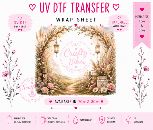 Vintage Pampas Grass UVDTF Tumbler Wrap