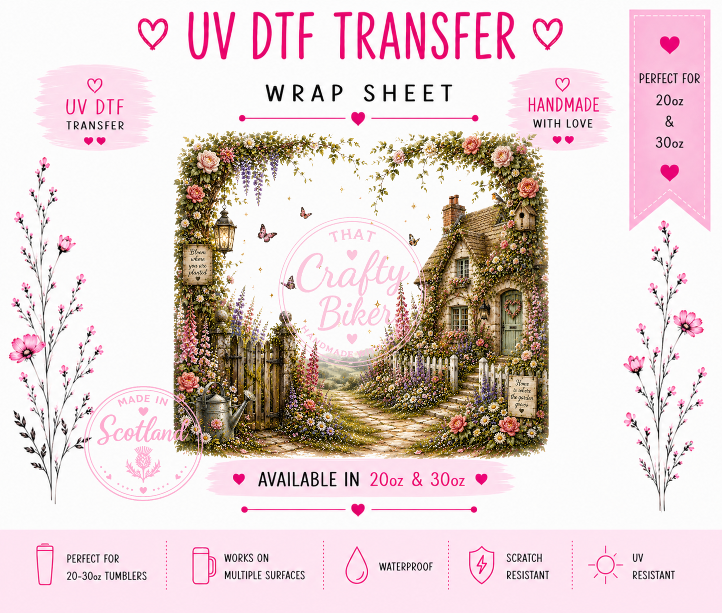 Home is Where the Garden Grows UVDTF Tumbler Wrap