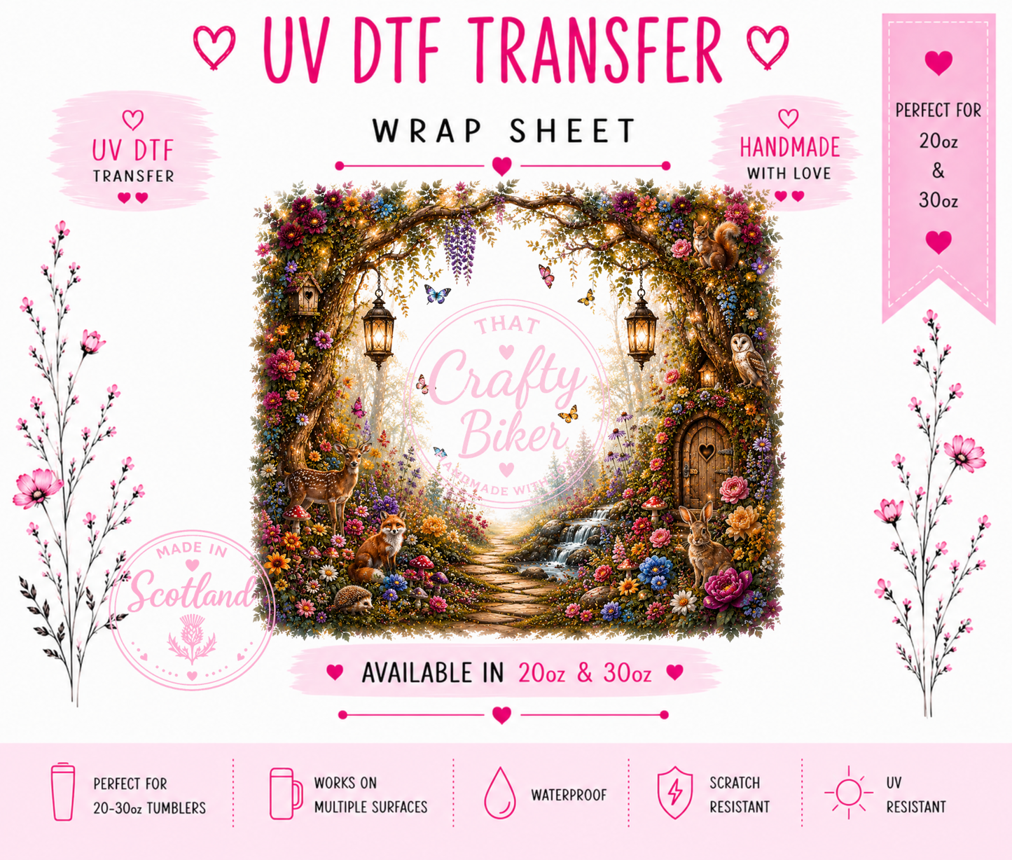 Waterfall Woodland UVDTF Tumbler Wrap