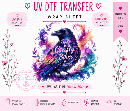 A Friendly Crow UVDTF Tumbler Wrap