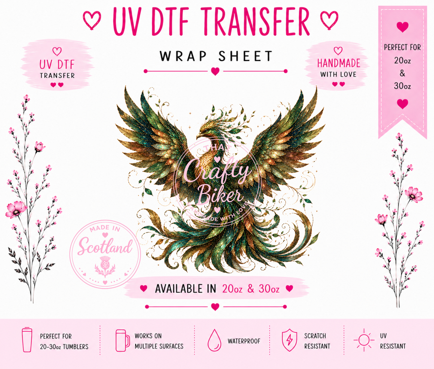 Nature Phoenix UVDTF Tumbler Wrap
