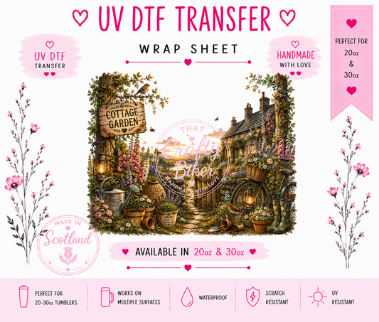 Cottage Garden UVDTF Tumbler Wrap