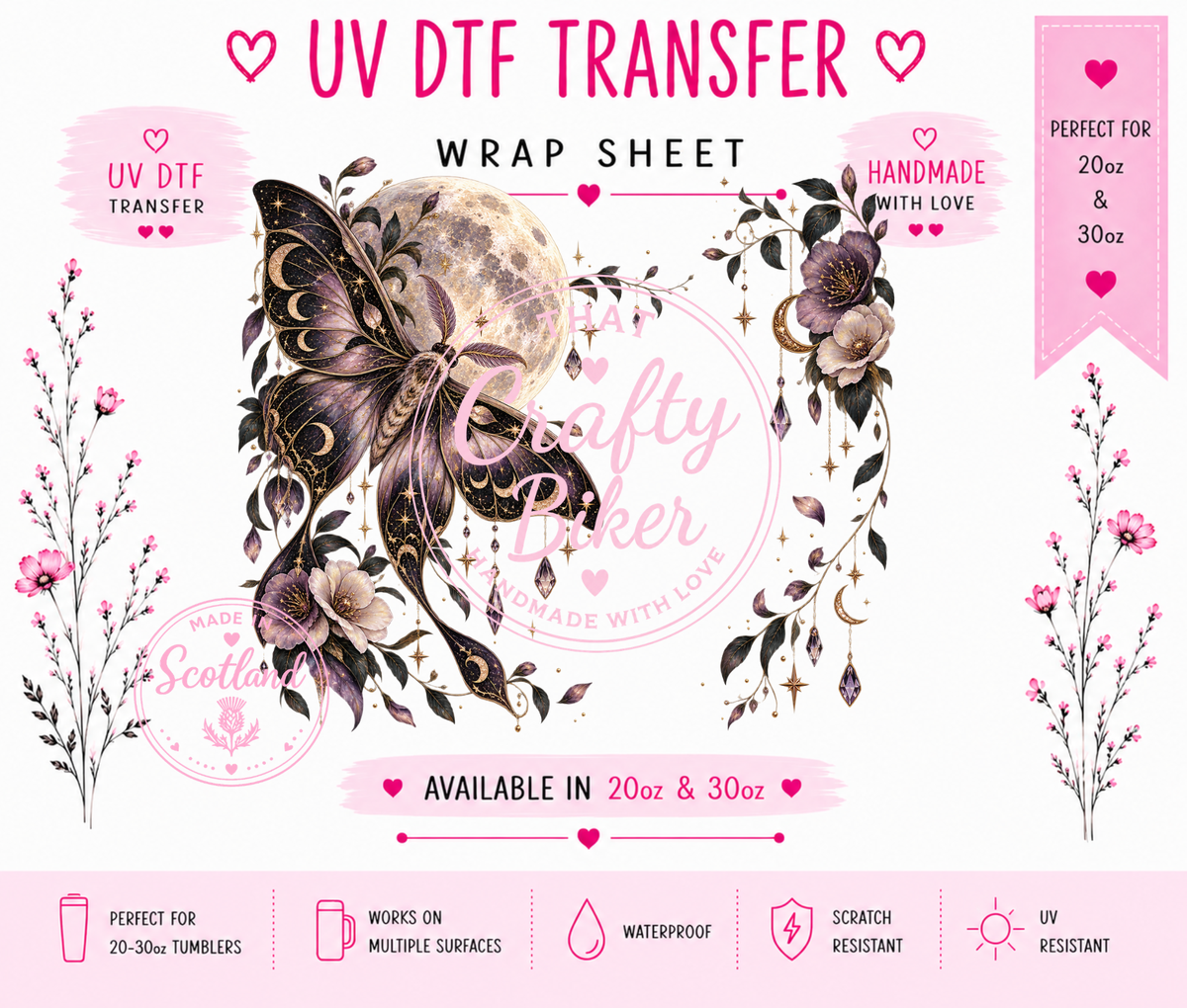 Moon Moth Tumbler Wrap