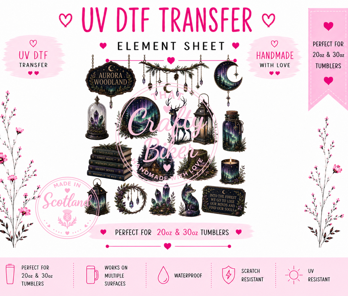 Aurora Woodland UVDTF Element Sheet